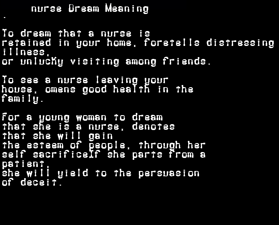 nurse dream meaning