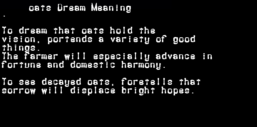 oats dream meaning