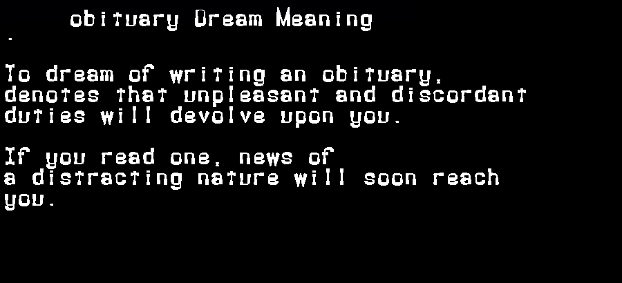 obituary dream meaning