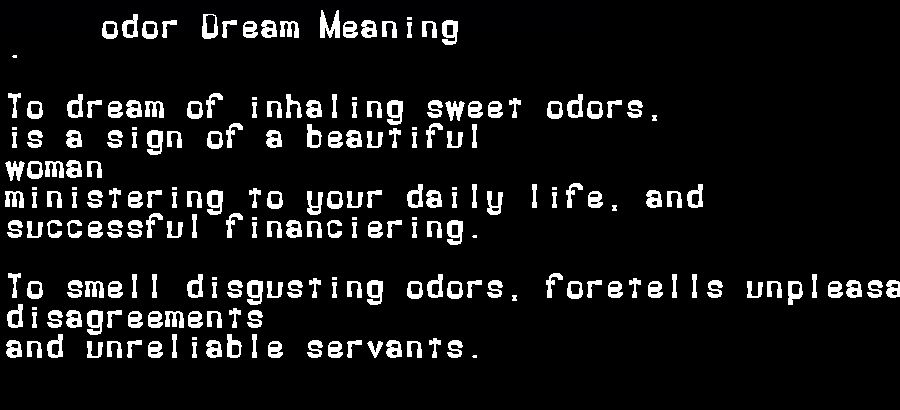 odor dream meaning