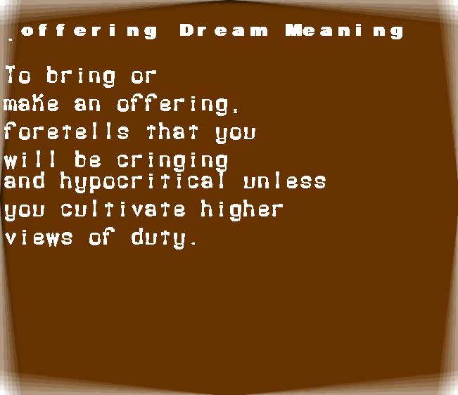 offering dream meaning