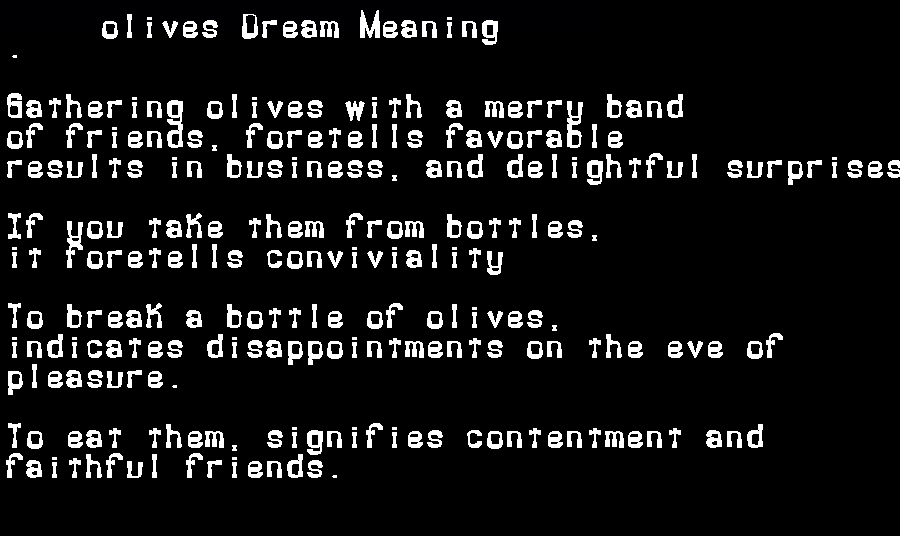 olives dream meaning