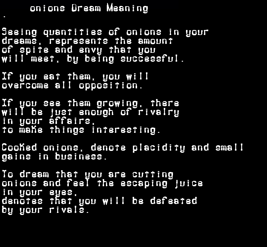 onions dream meaning