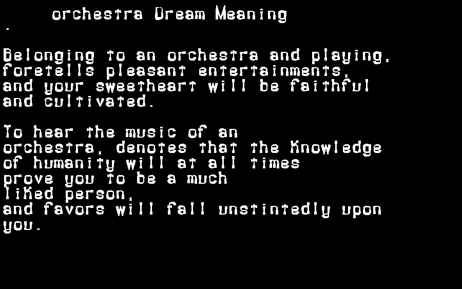 orchestra dream meaning