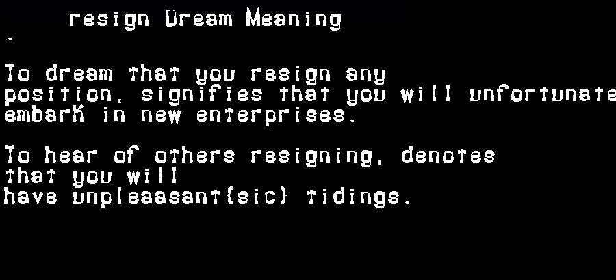 resign dream meaning