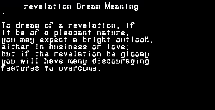 revelation dream meaning