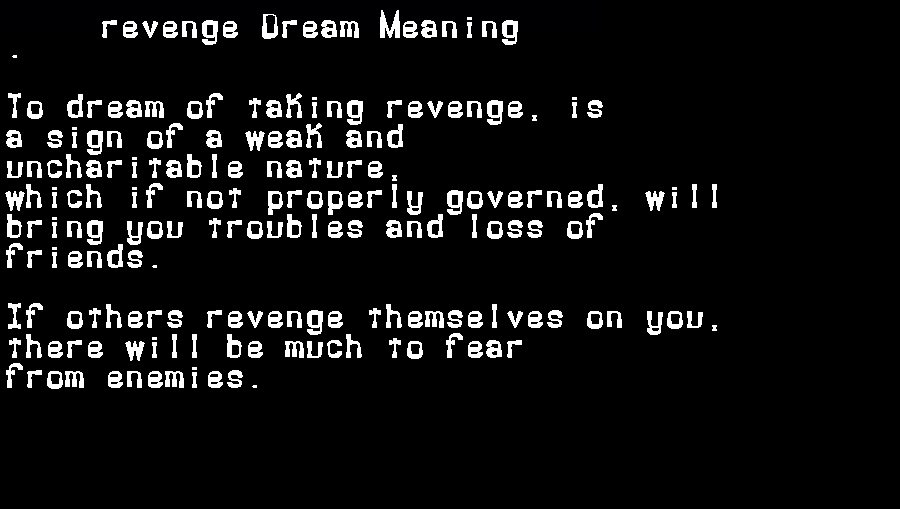 revenge dream meaning