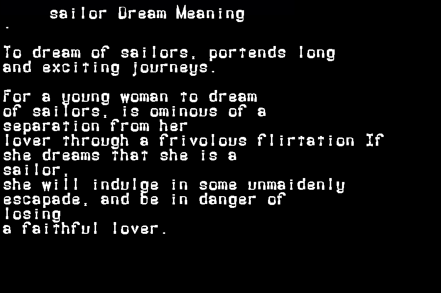 sailor dream meaning