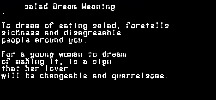 salad dream meaning