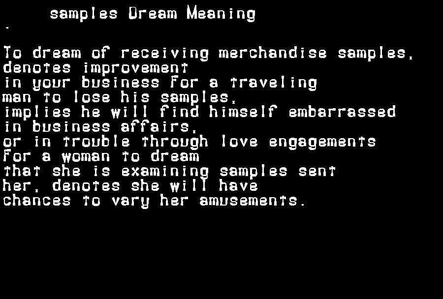 samples dream meaning