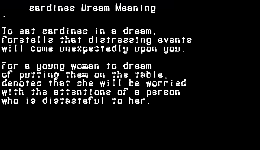 sardines dream meaning