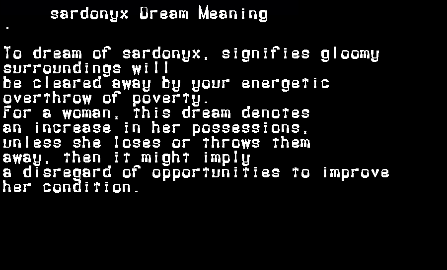 sardonyx dream meaning