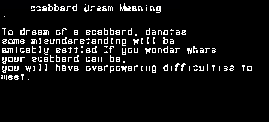 scabbard dream meaning