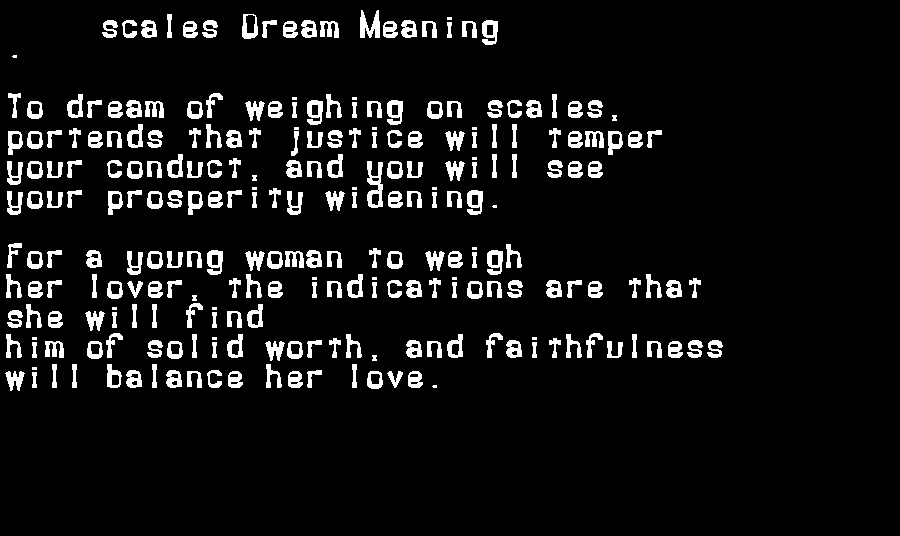 scales dream meaning