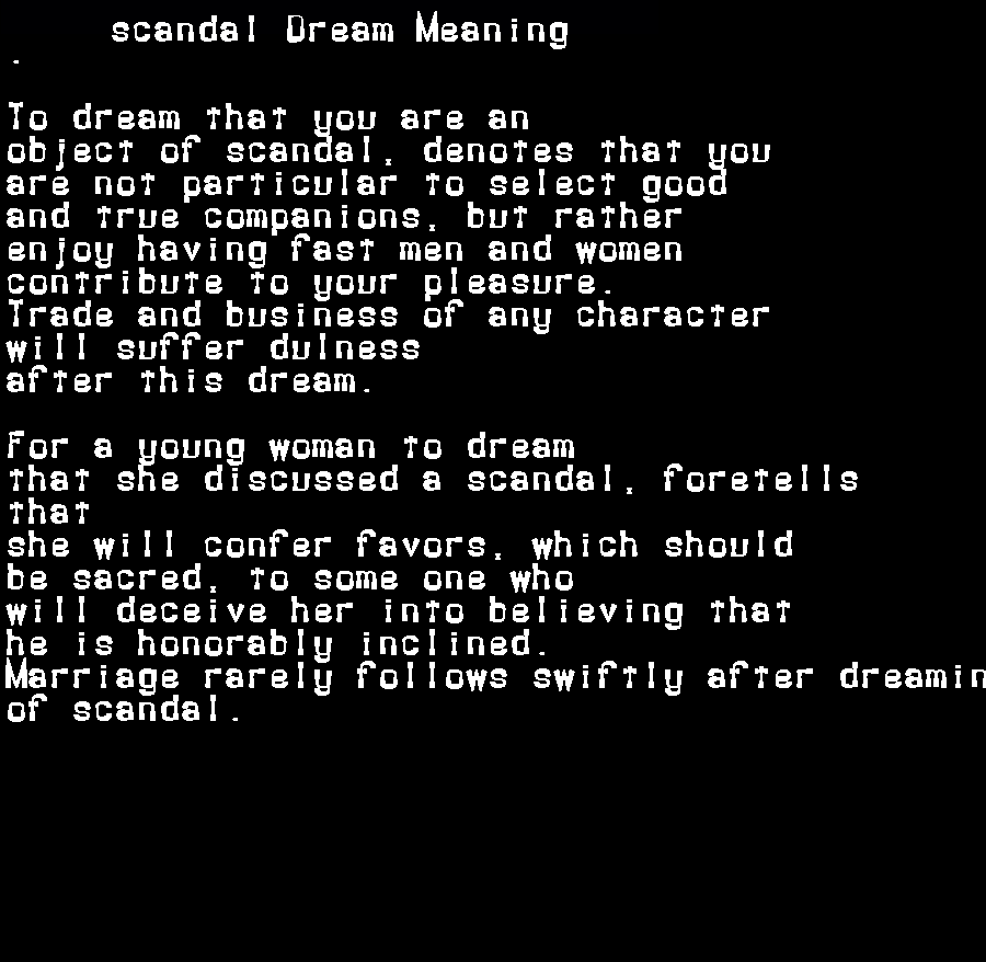 scandal dream meaning