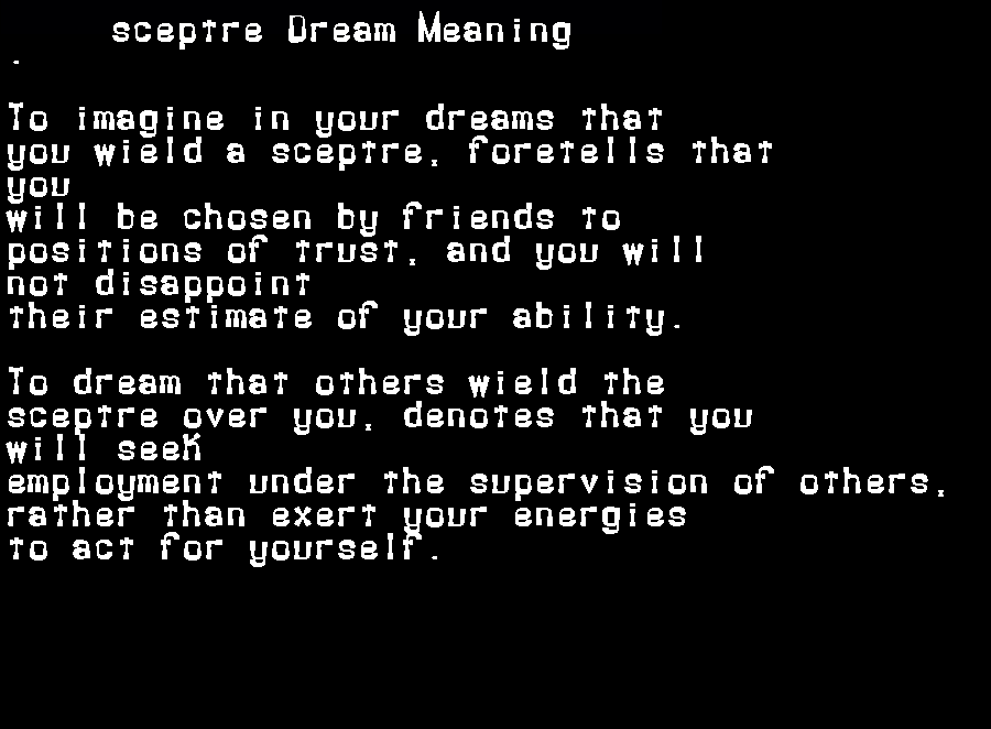 sceptre dream meaning