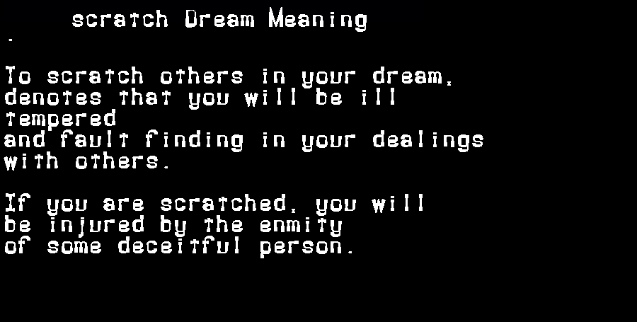 scratch dream meaning