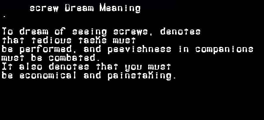 screw dream meaning