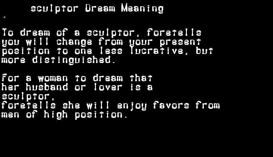 sculptor dream meaning