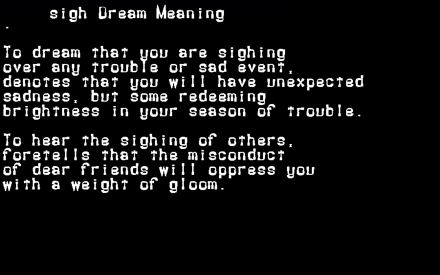 sigh dream meaning