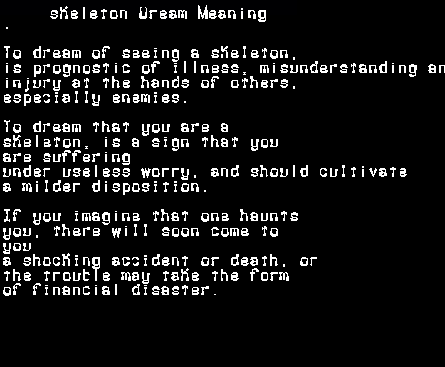 skeleton dream meaning