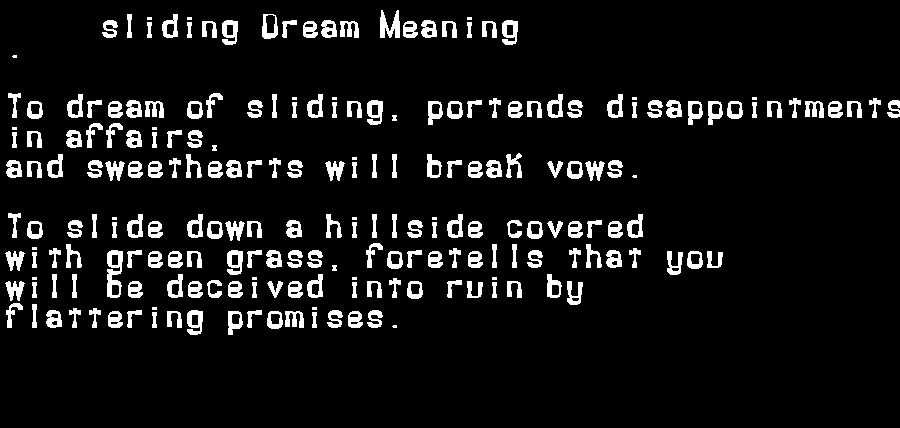 sliding dream meaning