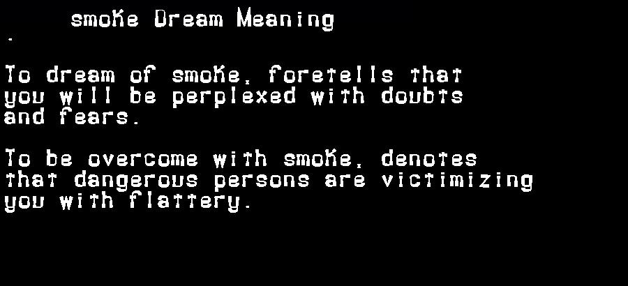 smoke dream meaning