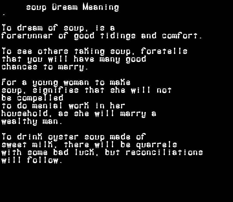 soup dream meaning