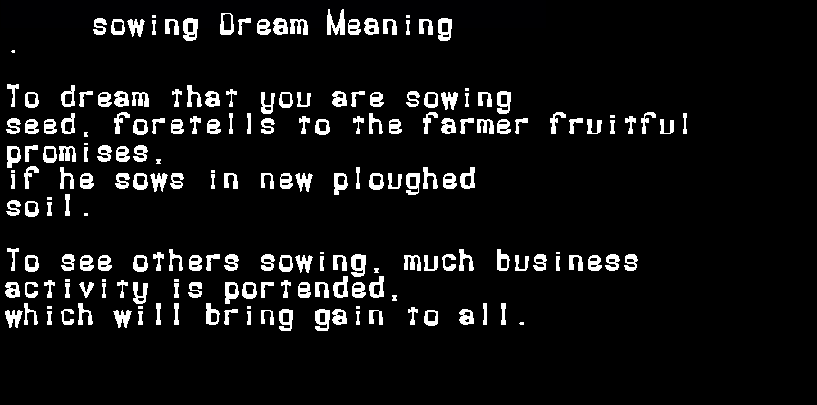 sowing dream meaning