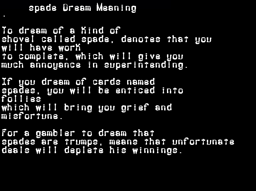 spade dream meaning