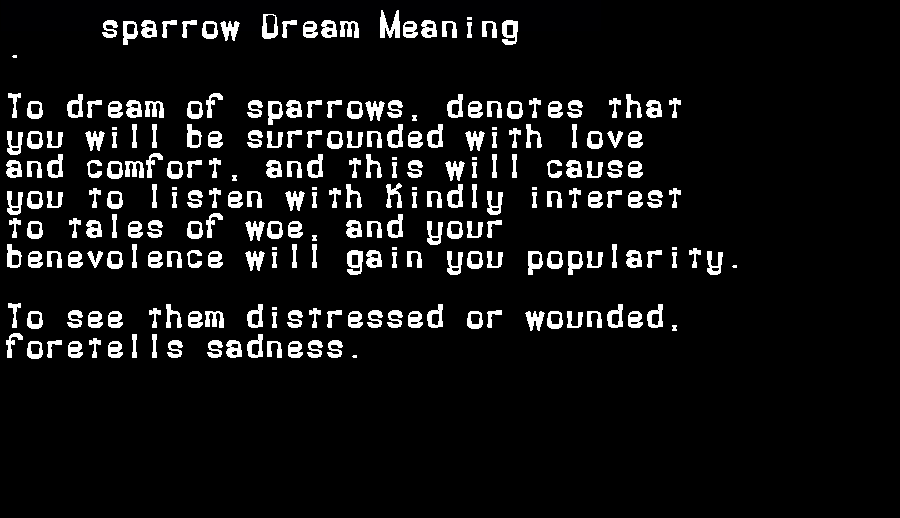 sparrow dream meaning