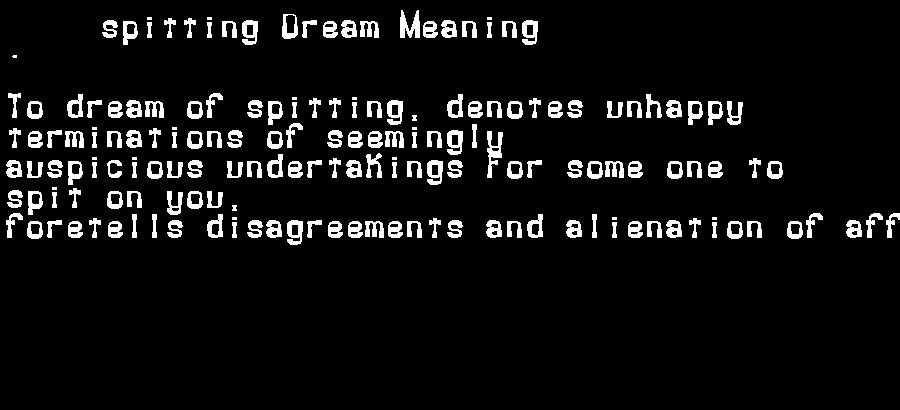 spitting dream meaning