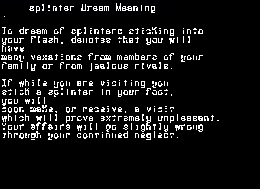 splinter dream meaning