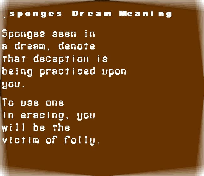 sponges dream meaning