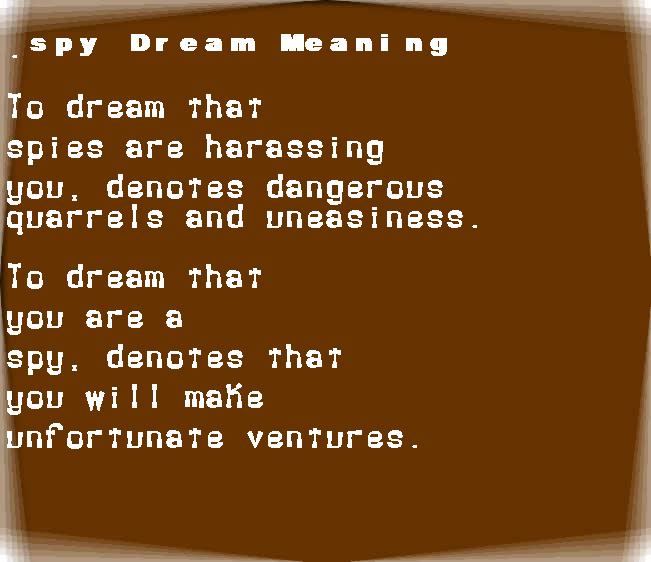 spy dream meaning