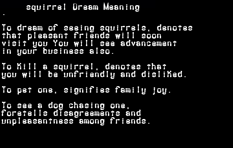 squirrel dream meaning