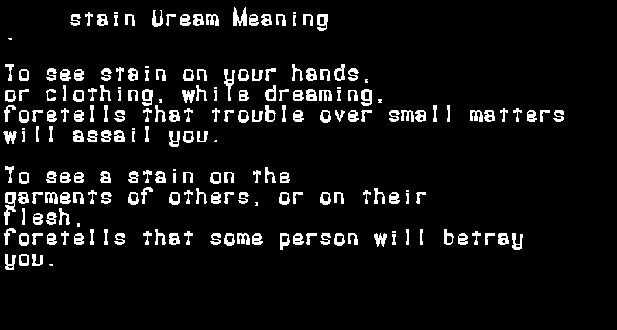 stain dream meaning