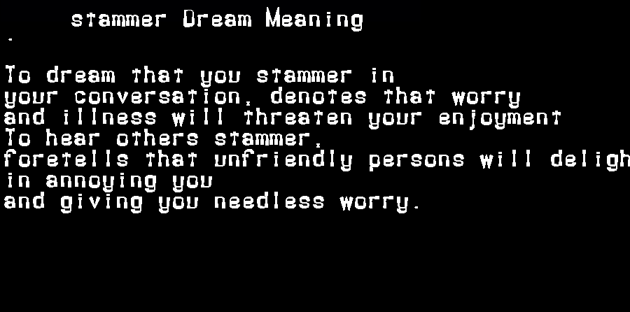 stammer dream meaning