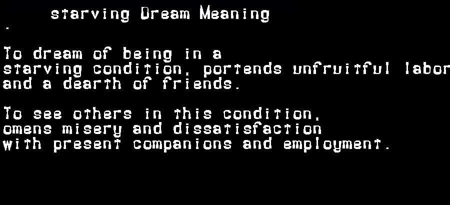 starving dream meaning