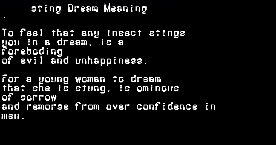 sting dream meaning