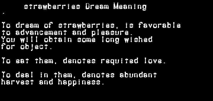 strawberries dream meaning