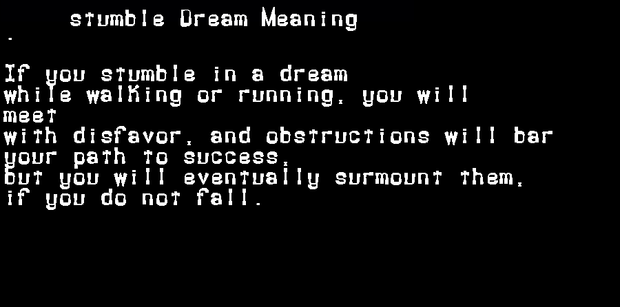 stumble dream meaning