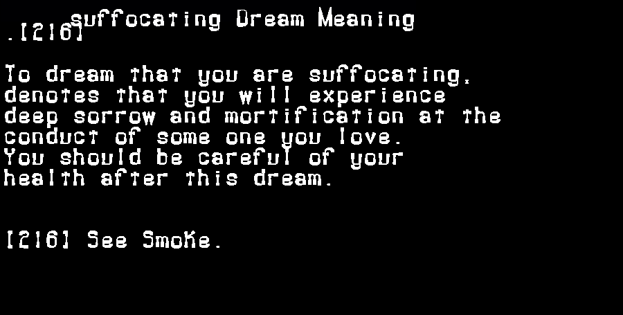 suffocating dream meaning