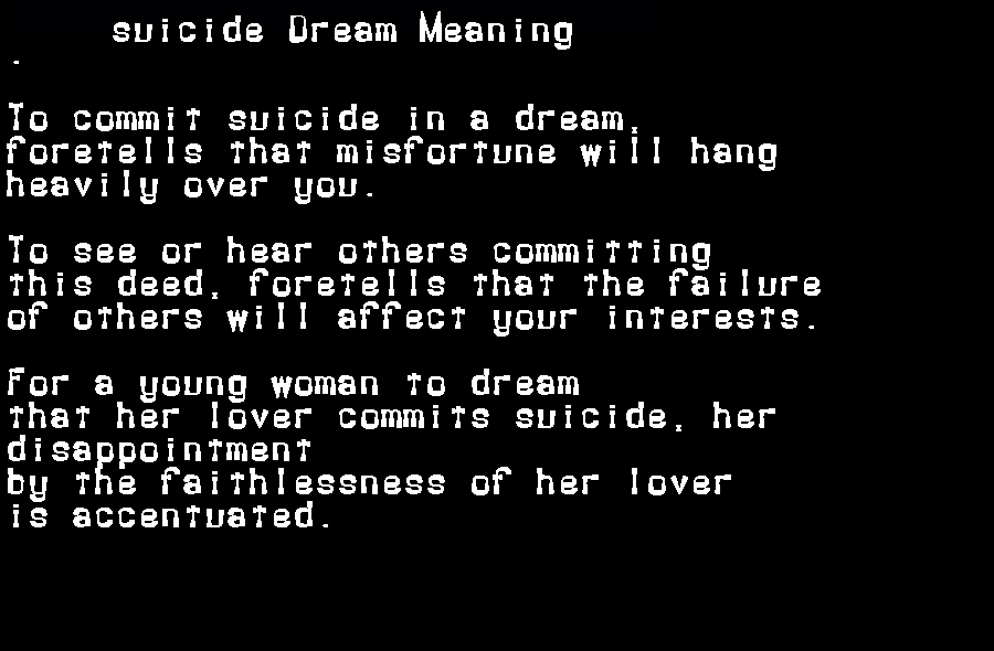 suicide dream meaning