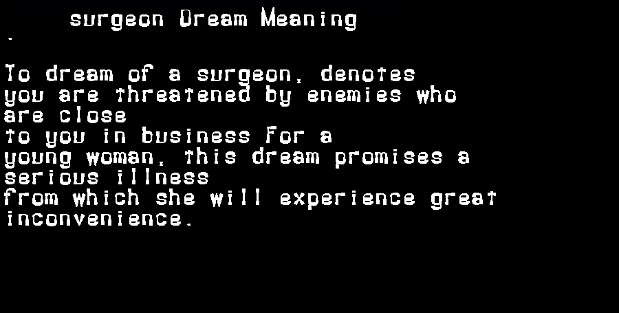 surgeon dream meaning