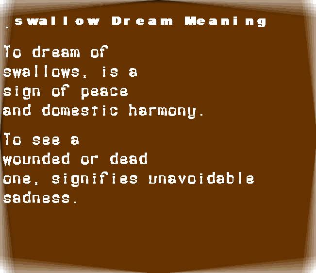 swallow dream meaning