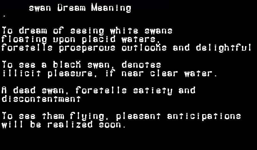 swan dream meaning