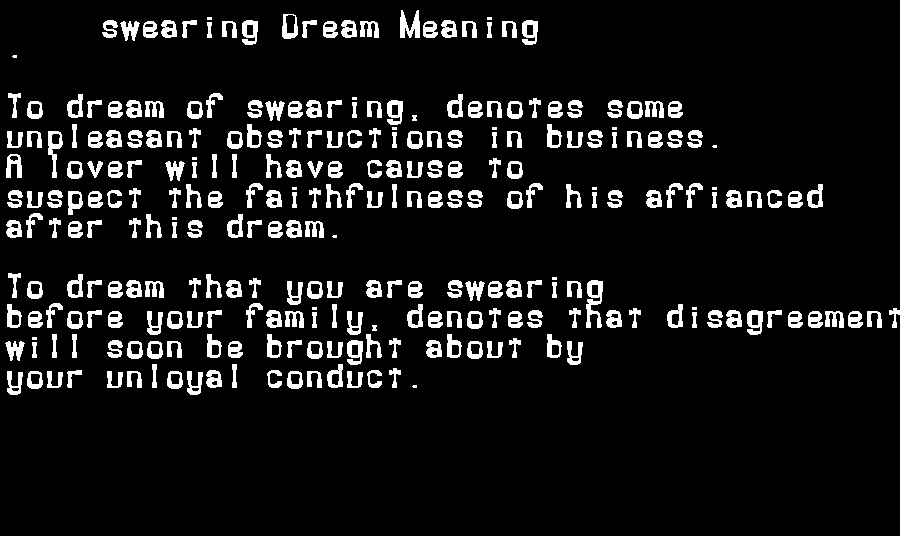 swearing dream meaning