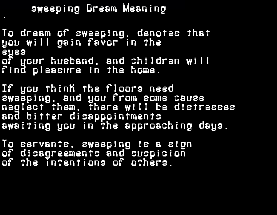 sweeping dream meaning