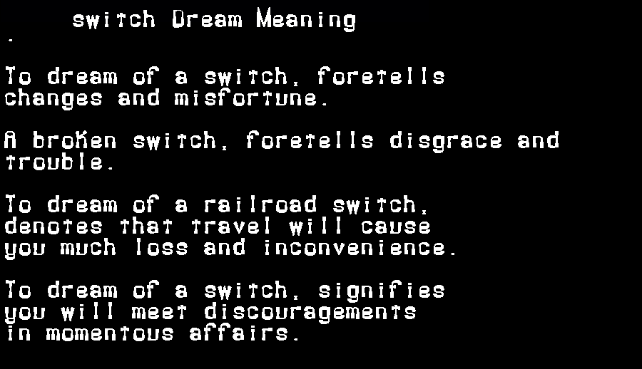 switch dream meaning